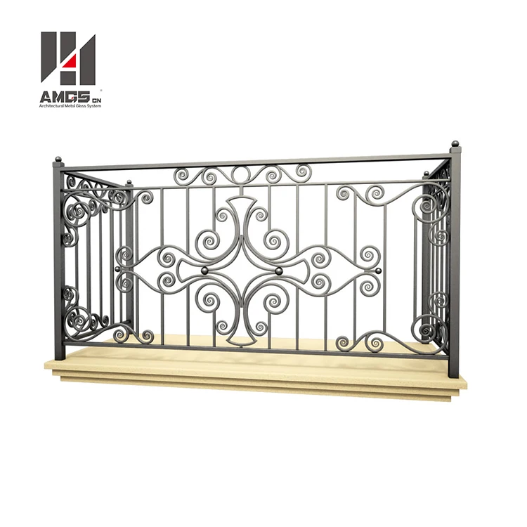 
Interior Stair, Customized Villa Decoration s Elegant Fancy Wrought Iron Railing 