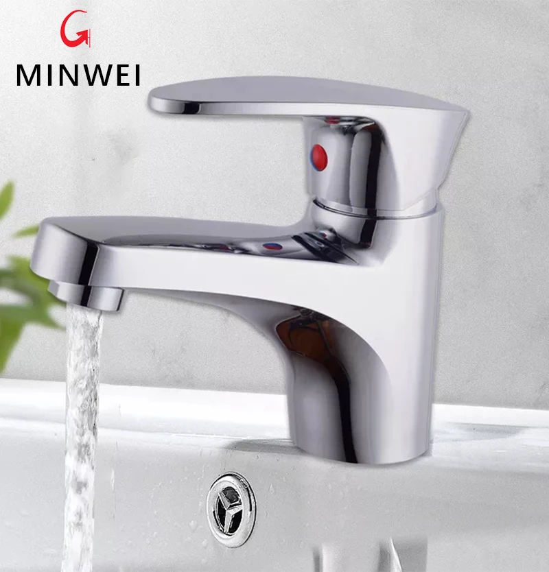 Смеситель Minwei, современный кран для горячей и холодной воды, пластиковый кран с одной ручкой, смеситель для раковины