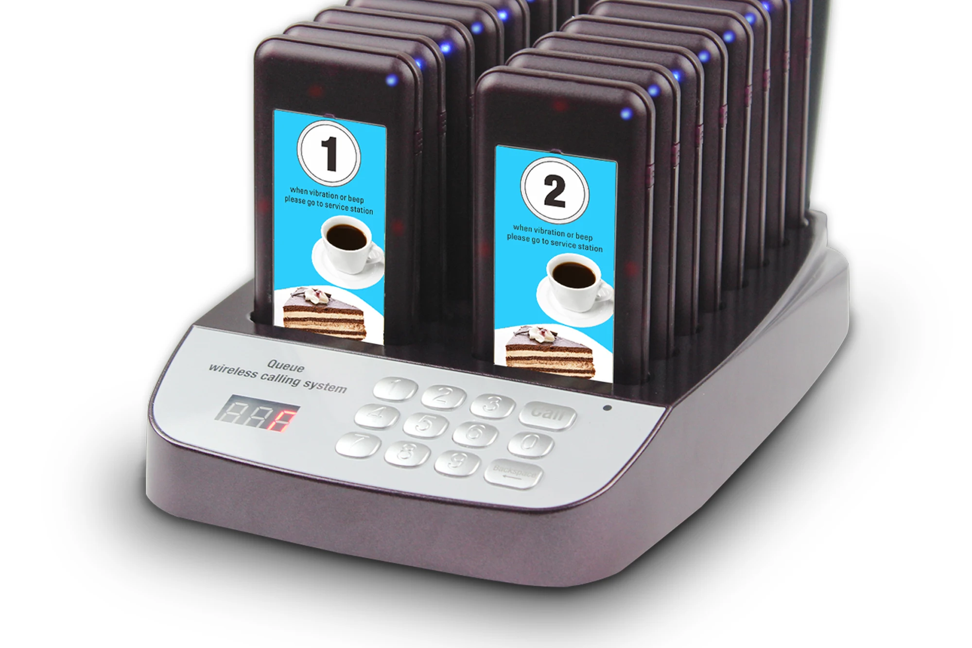 Fast food wireless restaurant guest paging system coaster pagers