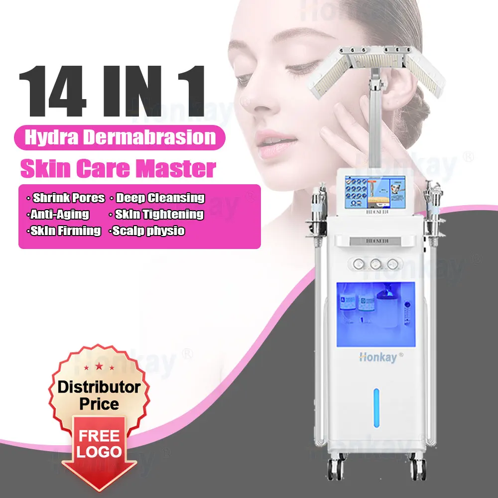 14 In 1 Hydra Dermabrasion Machine Hydro Diamond Skin Care Water Deep Cleaning Oxygen Facial Aqua Water Peeling Face Tightening