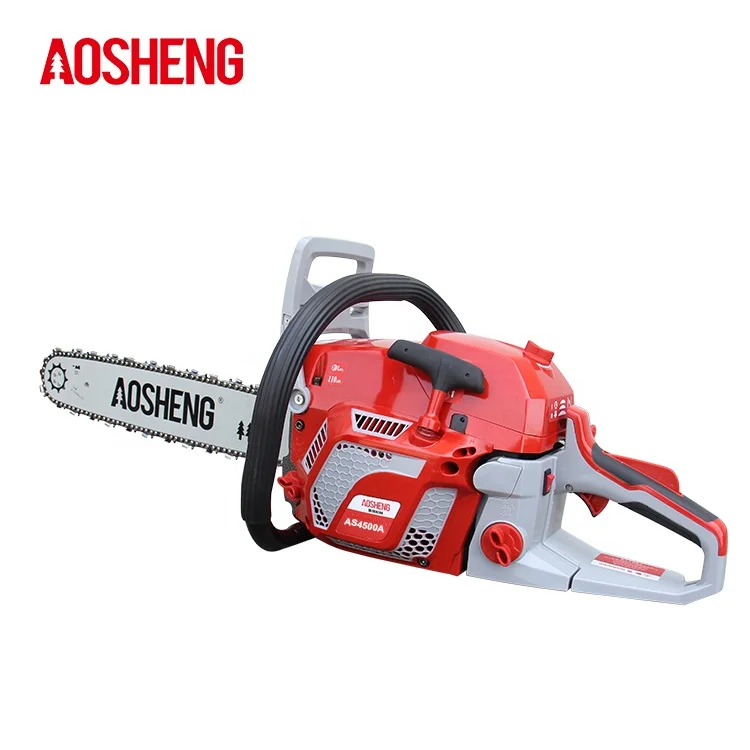 AOSHENG chainsaw blue 45cc petrol garden low noise chainsaw made in china