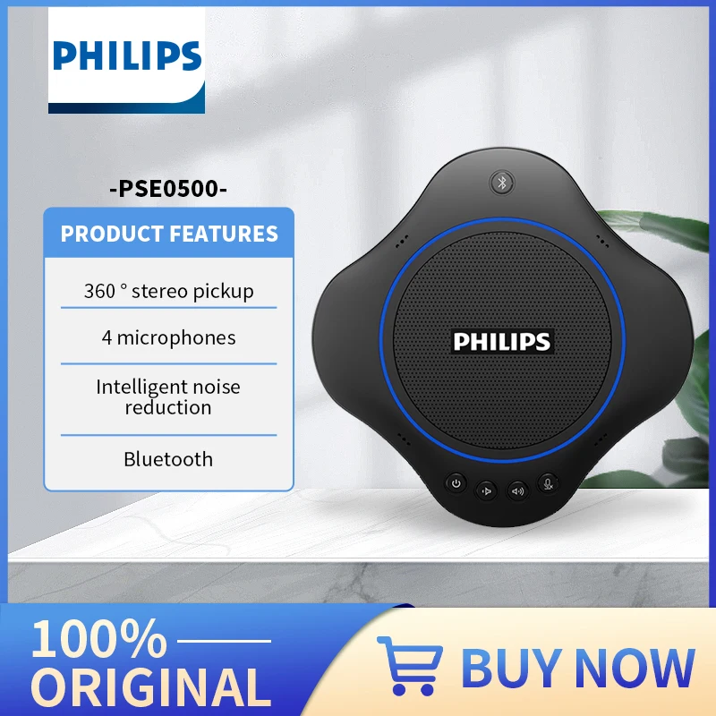 Philips Intelligent Wireless Conference Speaker Audio Conference System Portable Omnidirectional Microphone With Speaker PSE0500