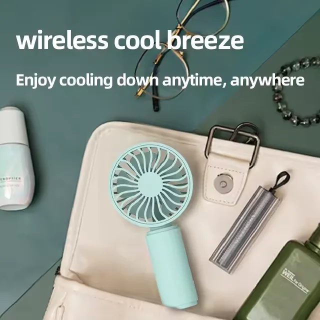 2024 cute mini china style classic ABS Low noise mute USB rechargeable handheld hand air cooling cordless portable fan