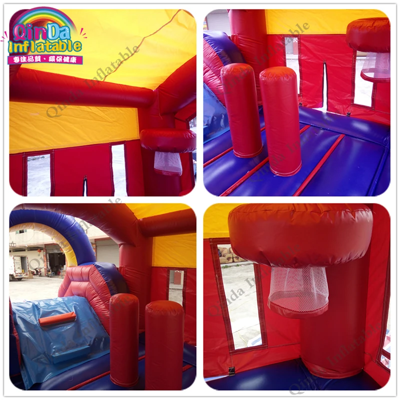 
2019 Funny kid games inflatable jumping house commercial bounce house combo with inflatable bouncy slide 