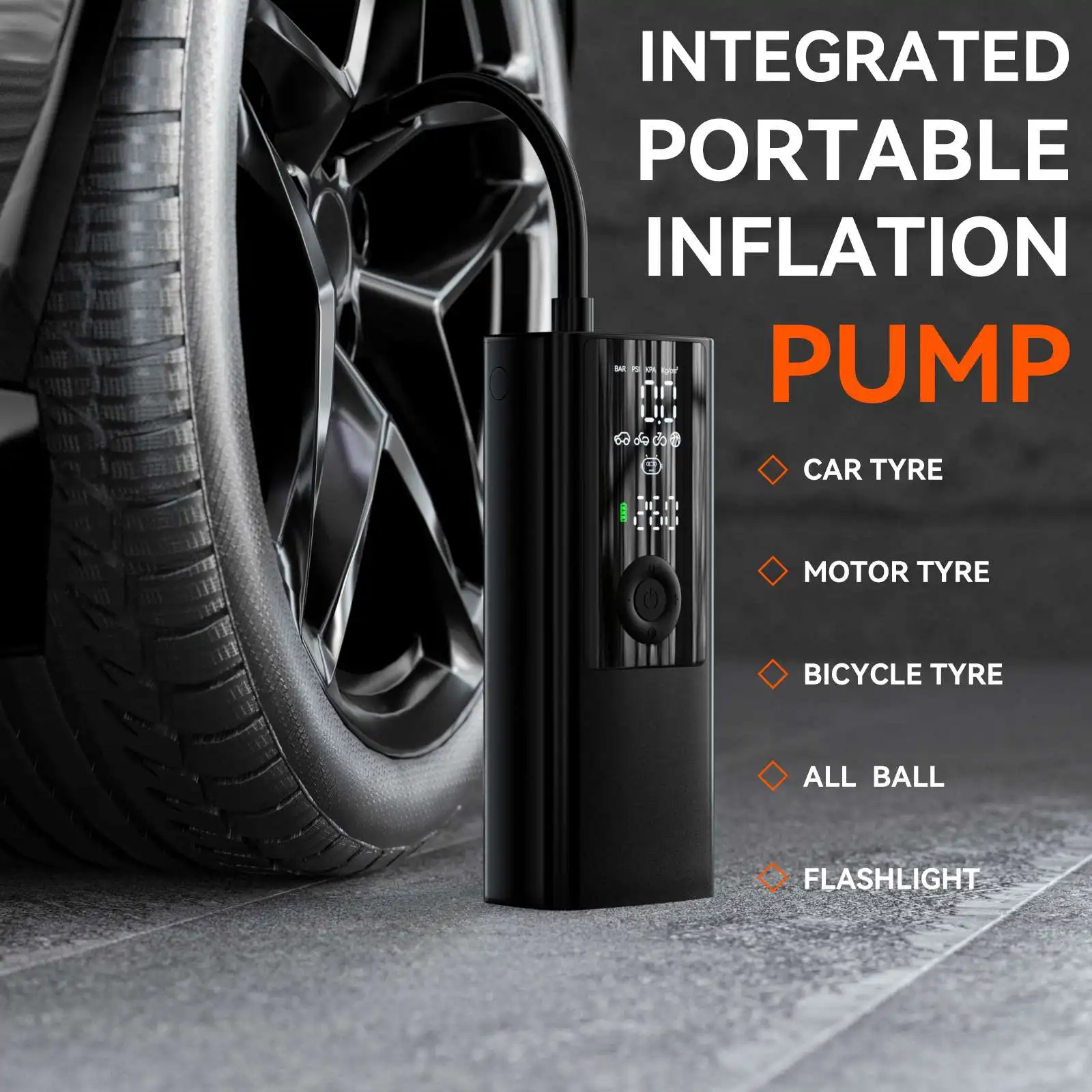 Wireless Tire 120psi Tire Inflator Portable Air Compressor Charging Electric Inflator Car Air Pump for Tire Inflation for Car