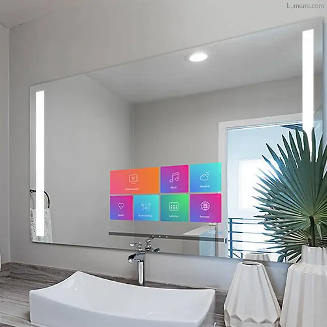 Smart TV Mirror 2021 Hot Selling Hotel Bathroom Mirror Light  with Touch Screen Smart Mirror Light