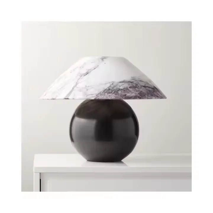 Natural Marble Table Lamp Desktop Ornaments Rechargeable Table Lamp Marble Home Decorations