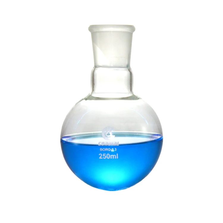 500ml Laboratory GLassware Round Bottom Flask For Boiling cordial