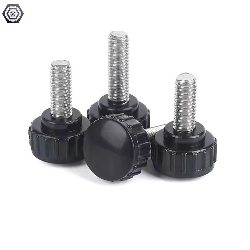 Stainless 304 Straight Grain Handle Screw Bakelite M4*12 Plastic Thumb Screw