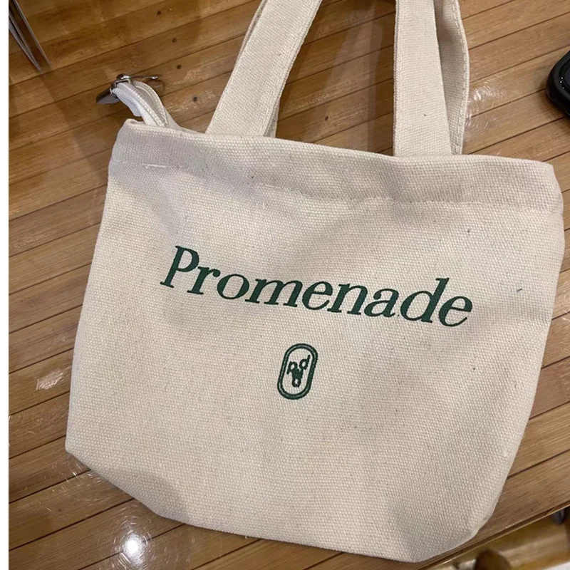 Chuanghua Custom tote bag with logo Small Size Nature 12oz Canvas Tote Bag With Zipper Mini Tote Bag Canvas Custom