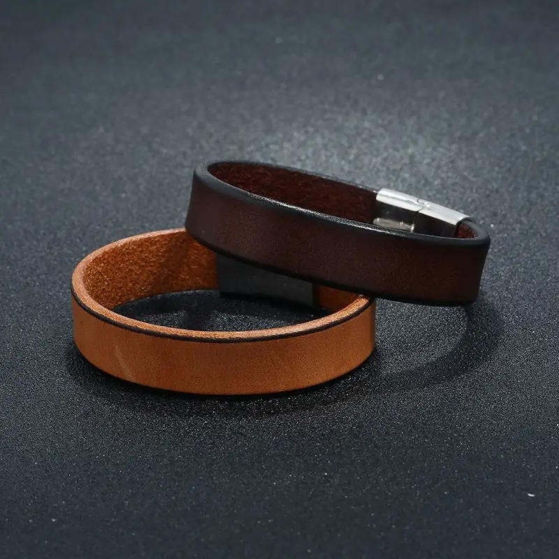 Fashion Leather Bracelet Hand knitting Men Bracelet Custom Logo Leather Bracelet