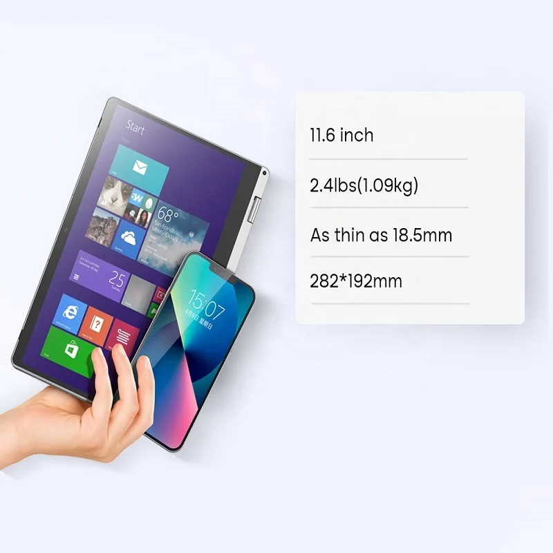 2 in 1 11.6 inch TouchScreen Ordenador Portatil Intel Graphic 8GB 360 Degree Rotate Bulk Mini Yoga Win 11 Tablet Laptops