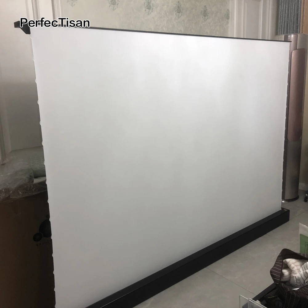PerfecTisan 120 inch floor rising screen ALR electric projection screens 150 view angle tubular motors motorized screen