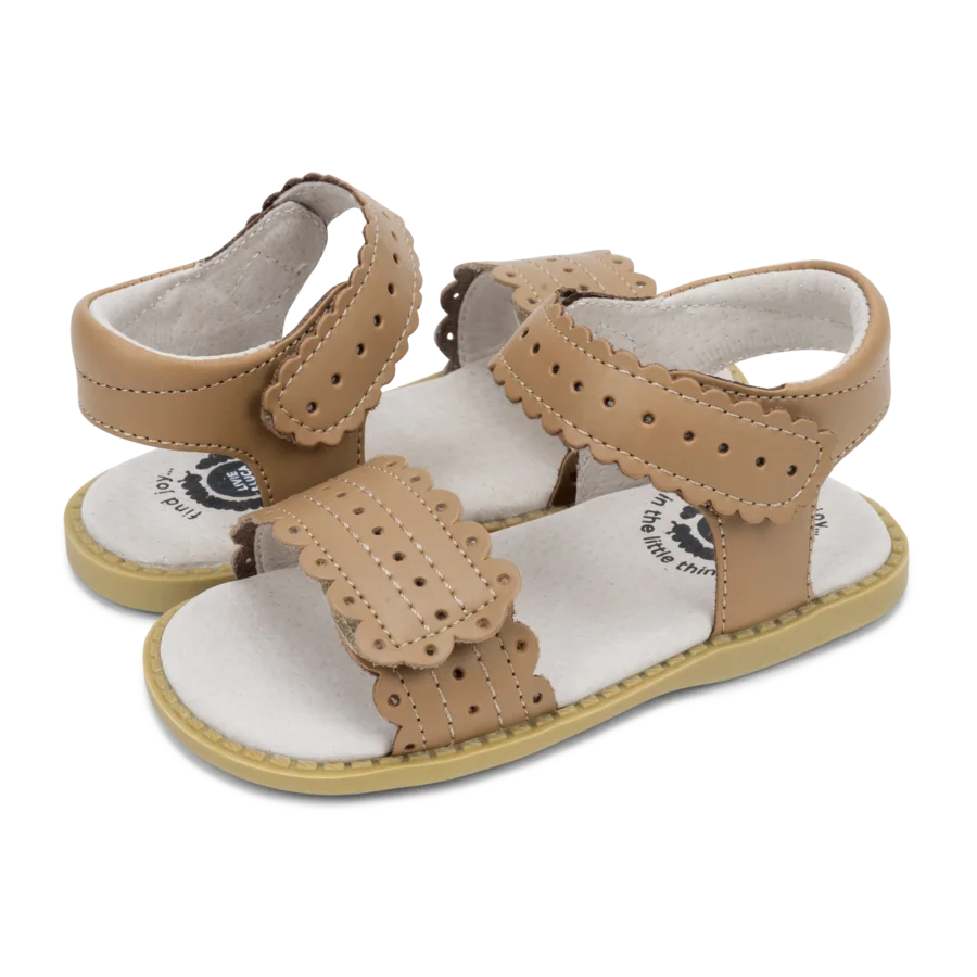 Livie and Luca Cute Foot High Quality Genuine Leather Dress Casual Cute Print Slipper Sandal for Baby Toddler Youth Girl 2022