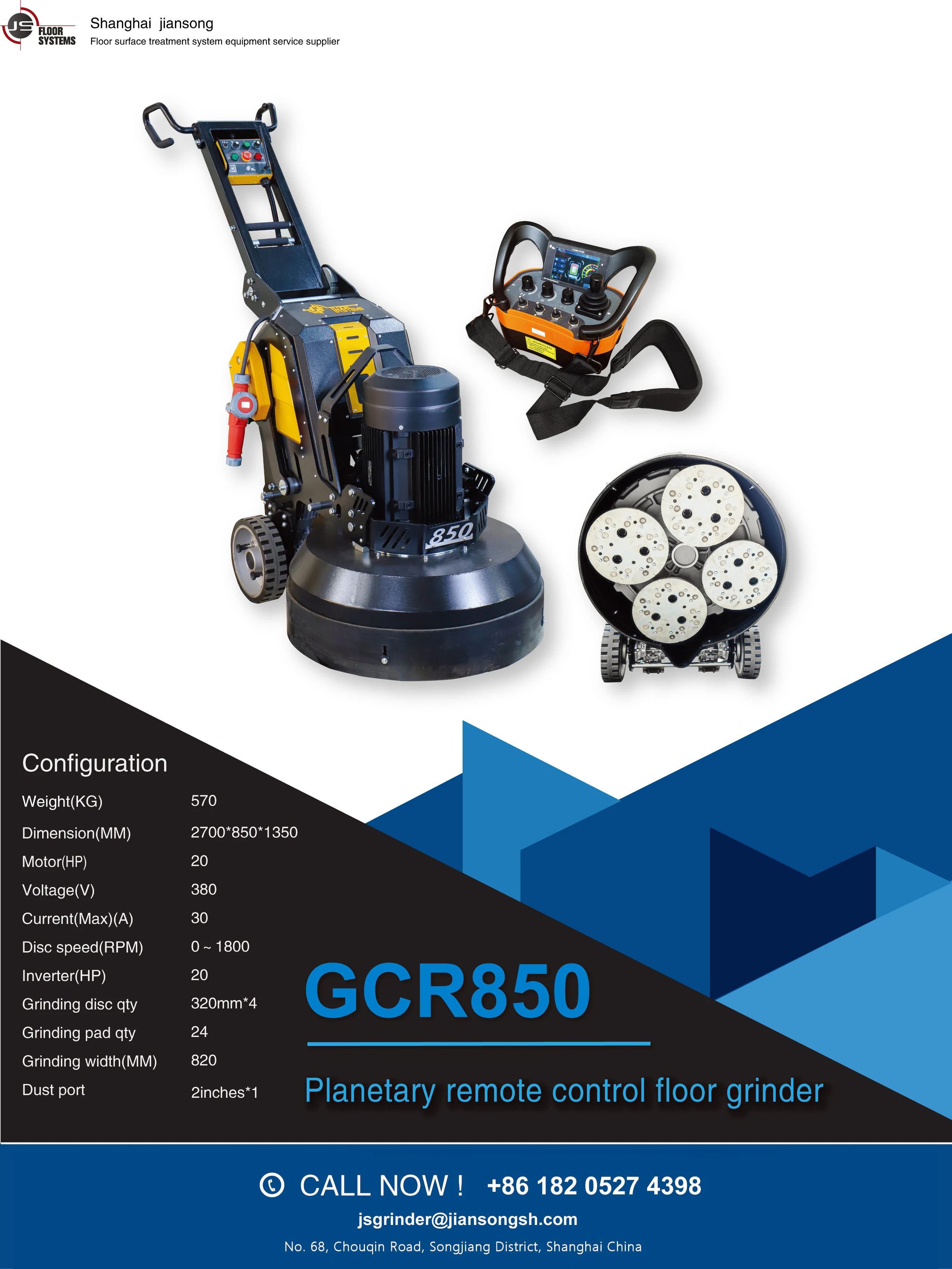 GCR850 дистанционная шлифовальная машина 34 дюйма дешевая цена оптовая продажа 850 мм хорошее качество полировщик пола