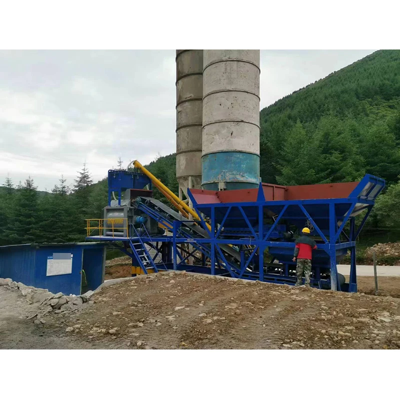 China Cement Plant With Vertical Thickened Cement Silo Concrete Batching Plant Mobile 60 M3/h Mixing Plant