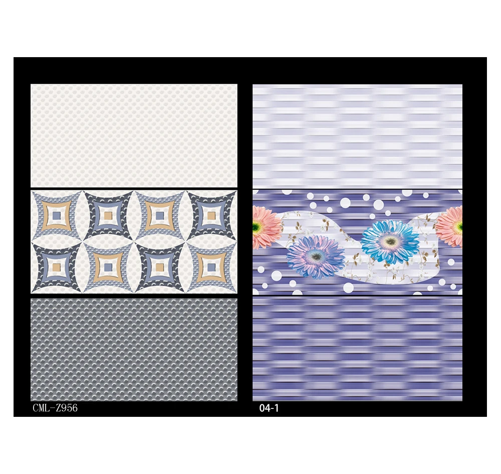 Toilet ABC Wall Ceramic Tile Bathroom Blue and White Ceramic Tiles