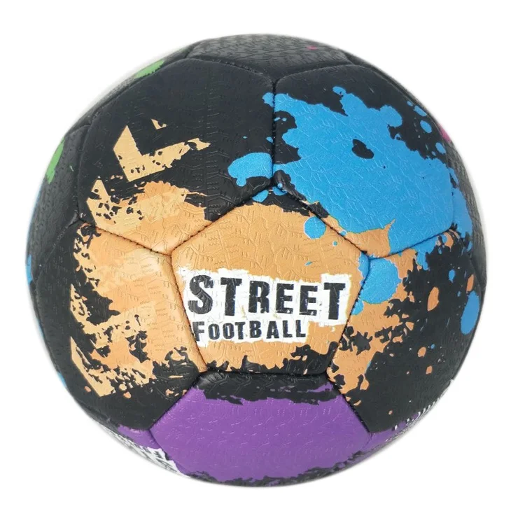 2.50 mm matt black tire pattern PVC foam leather size 5 Outdoor street soccer ball new sport design manchester football