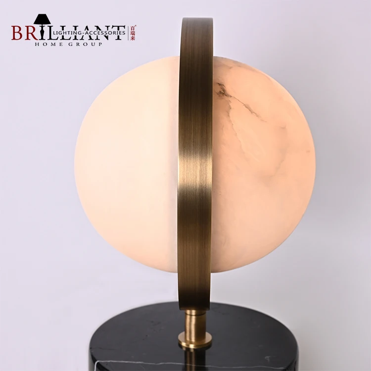 Modern Minimalist Design Living Room Bedroom Desk Light Saturn Alabaster Bedside Marble Table Lamp