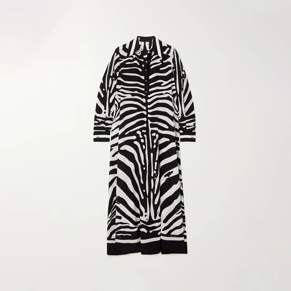 Hot Selling Sexy Animal Zebra print Loose Long Maxi Dress Custom Long Maxi Dress Women Clothing All Over Print Dress For Women