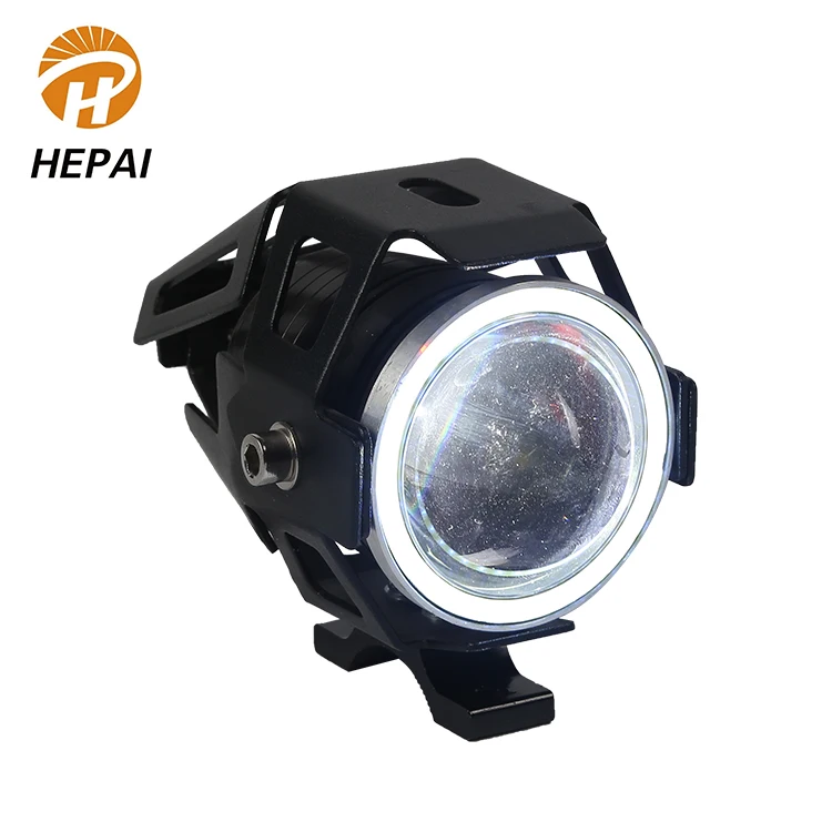 Good Quality Black Aluminum Angel Eye Waterproof IP68 10W LED Headlights Motorcycle Lighting System