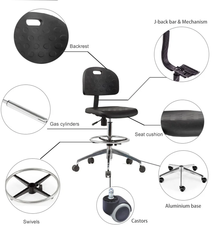 hospital dental medical laboratory furniture adjustable laboratory chair anti-static stool lab