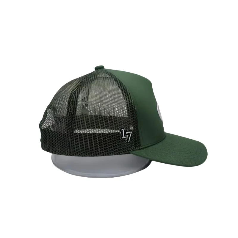 Custom Cotton High Quality Embroidery Logo 6-Panel Mesh Men Dobby Checked Dot Overdyed Ripped Denim Wholesale Sport Trucker Cap