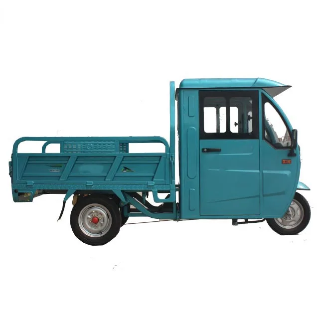 2022 New Semi Cabin Motorized Cargo Tricycle Enclosed Cabin And Heavy Loading Cargo Tricycle With Plastic Cargo Cover