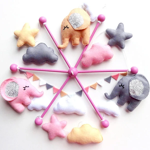 cute bed hanging felt mobile baby toy for kids