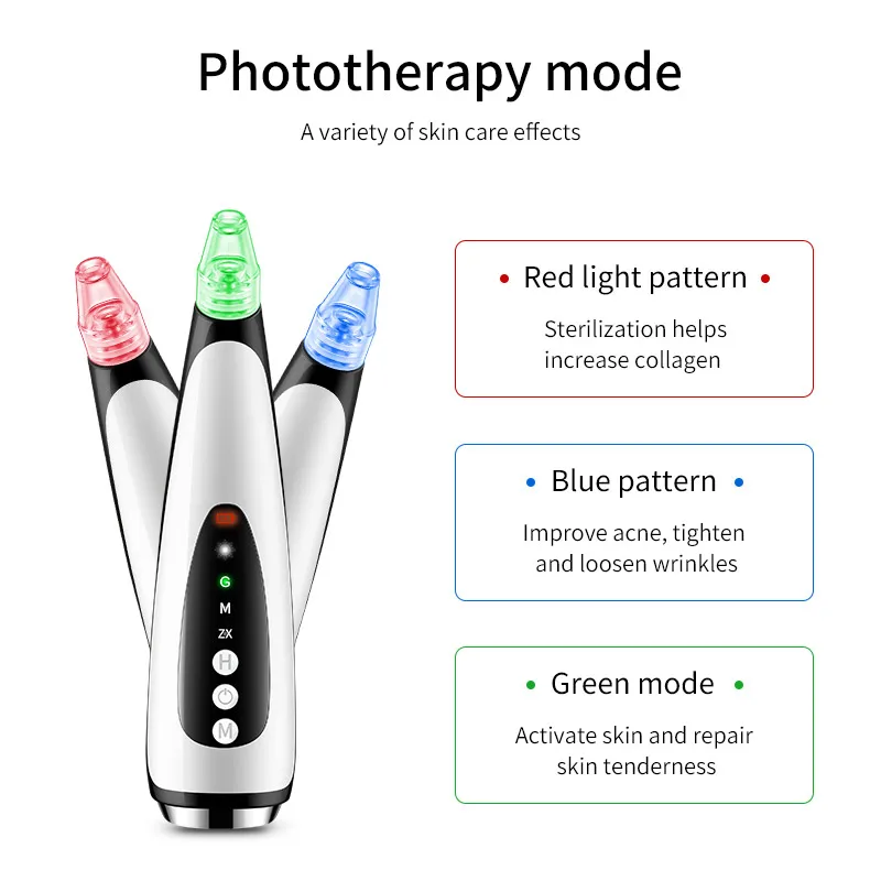 
Portable Rechargeable Face Pores Cleaner Vacuum Powered Blackhead Remover Heates Deep Cleanser Blackhead Cleaner 