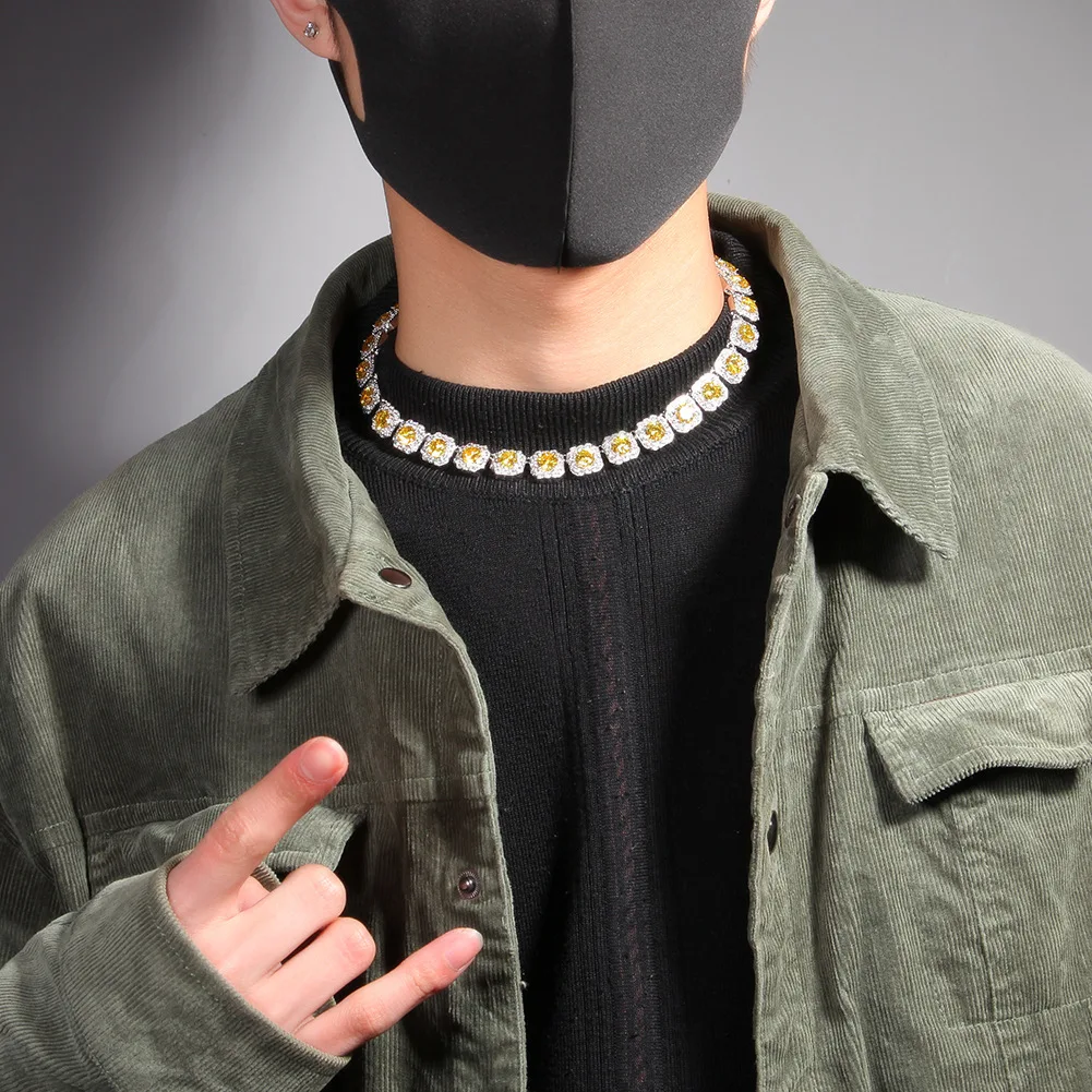 New Design copper zircon iced out tennis Chain zirconia female chain bts inspired necklace set