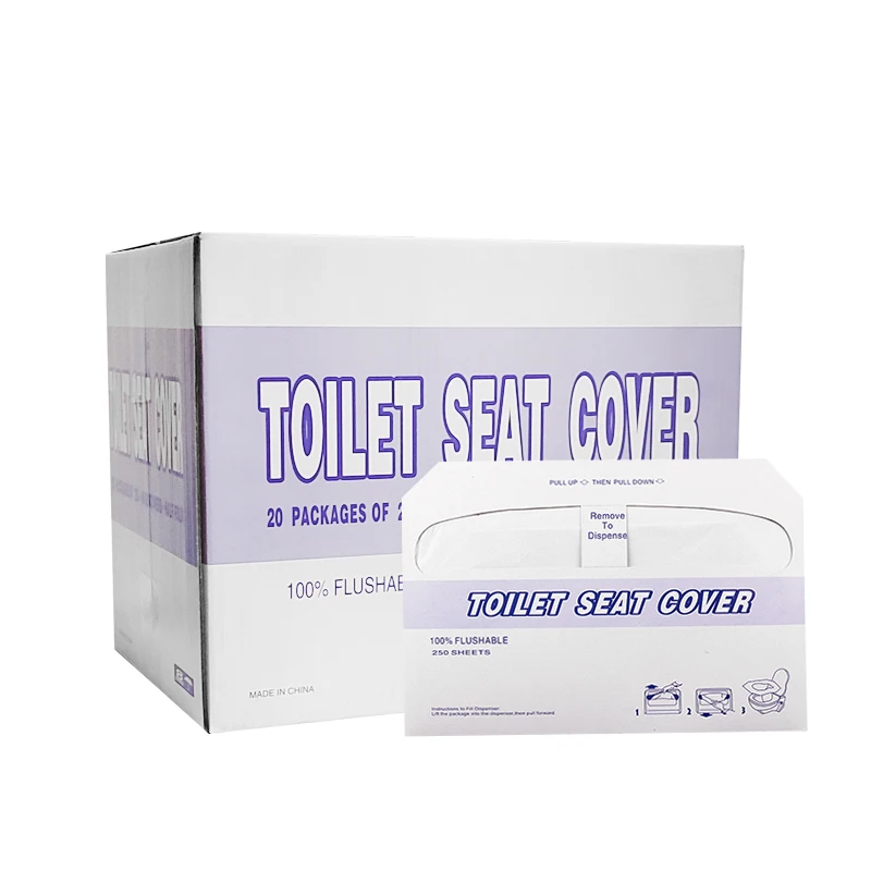 Eco-friendly disposable paper toilet seat covers 250 sheets pack