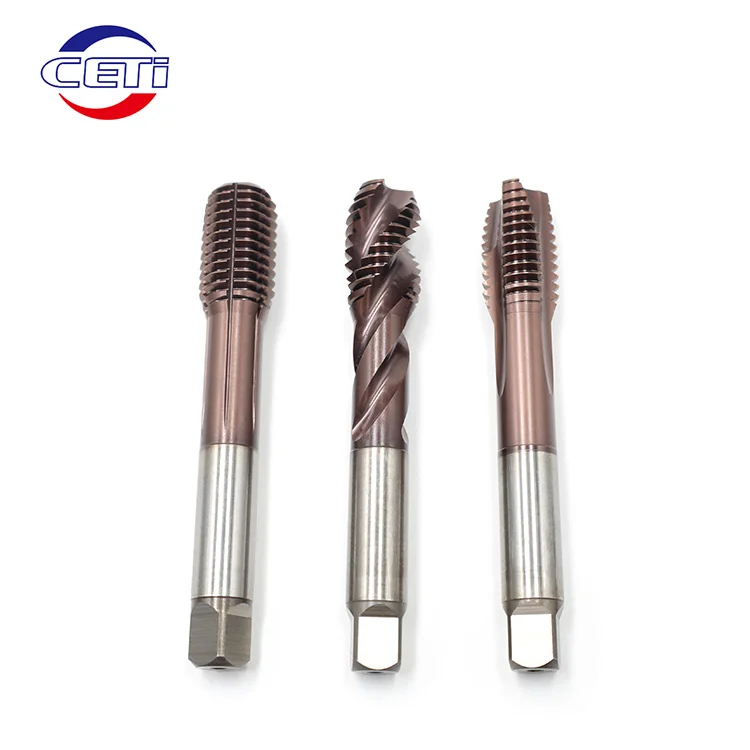 Hot Selling CNC HSS Die Tin Coated Spiral Solid Carbide Thread Taps Hand Tap Metric Standard Steel with Titanium Coating