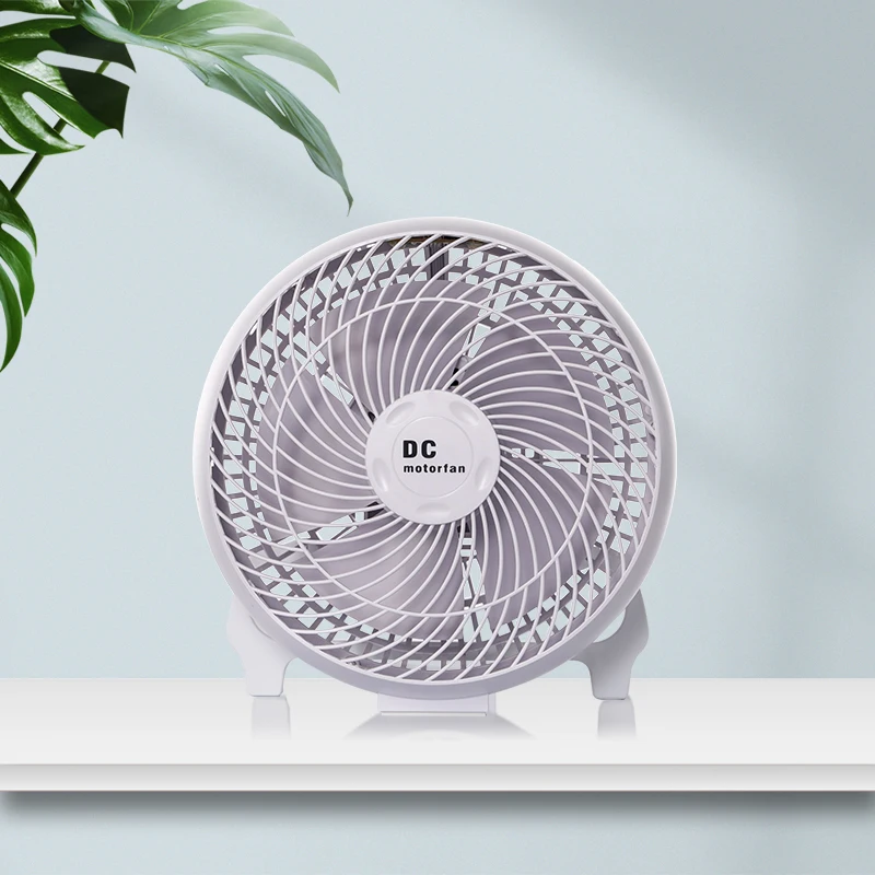 Air Circulator Plastic Electric Portable 10W Solar DC Fan Battery Powered Rechargeable Table Fan With 12V DC Brushless Motor