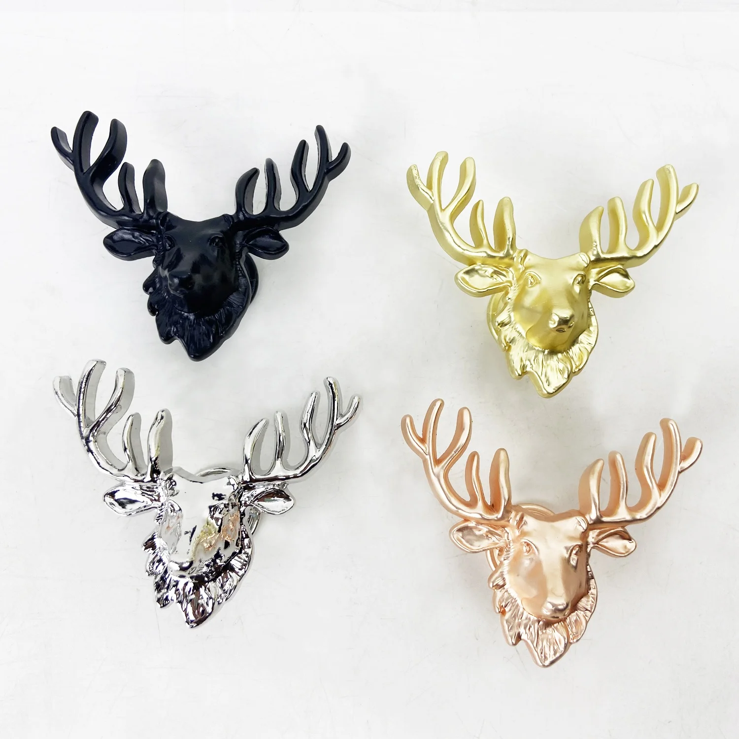 metal cabinet  knobs in stag head design furniture handle  drawer handles