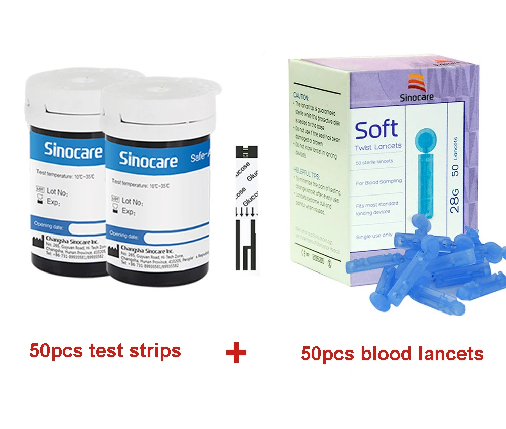  Sinocare Diabetic Test Strips Manufacturer Blood Sugar Wholesale 50 Pcs For Safe