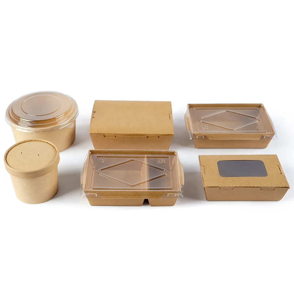 all kinds of disposable withe kraft paper food container noodles togo box noodles togo box tableware for pasta fried chicken