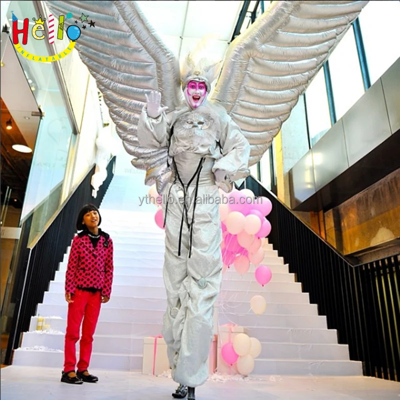 inflatable white angel wings costume for stage performance dancing show