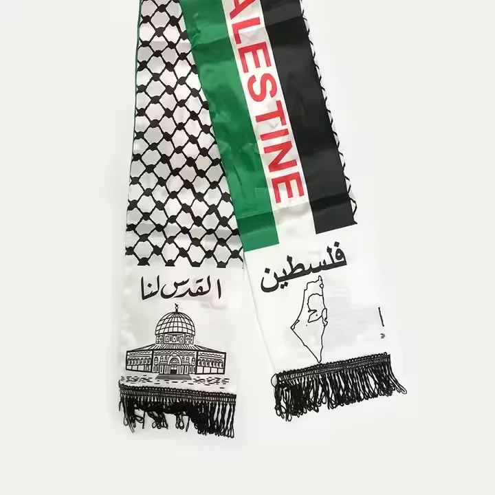 Any Printing Souvenir Gift Brazil Argentina Palestine Flags Scarf National for Football Team Fans Cheer Scarves