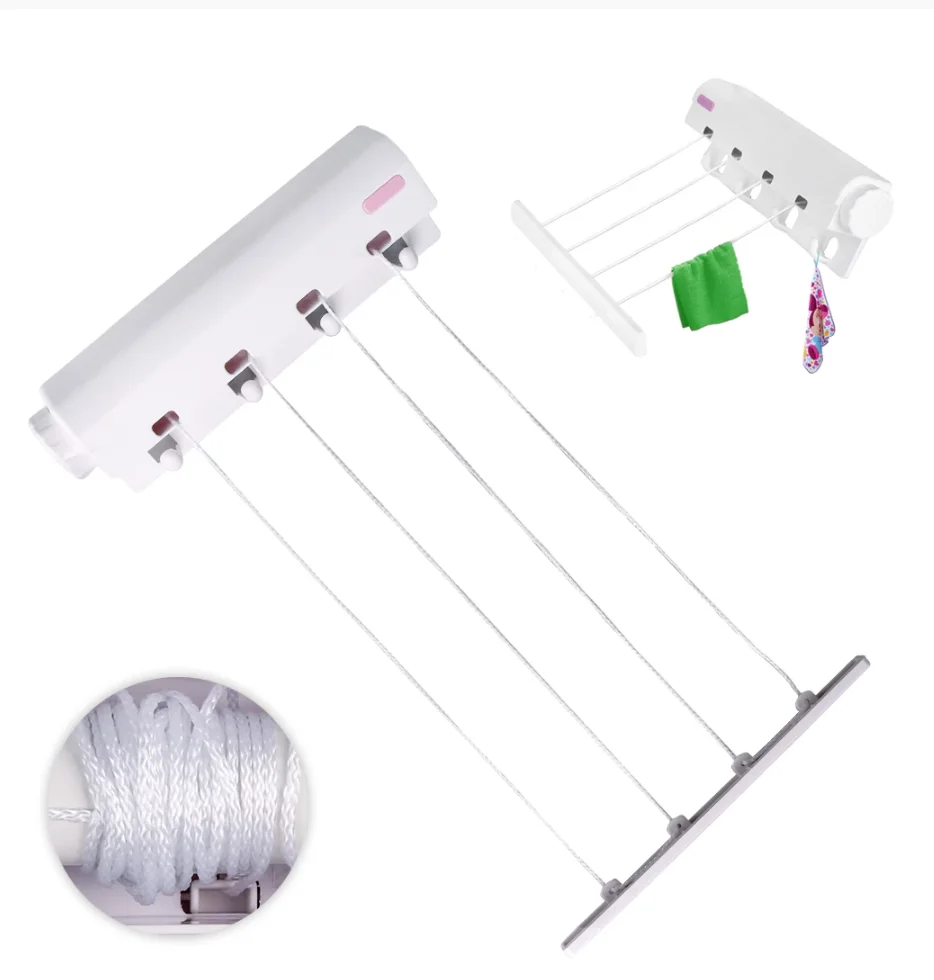 YXHT Clothes Drying Retractable Clotheslines Outdoor Rack Laundry Adjustable Clothesline