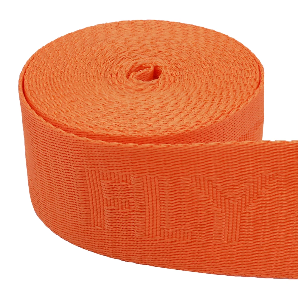 High quality 38mm nylon seat belt webbing heavy duty smooth solid polyester jacquard webbing for luggage strap
