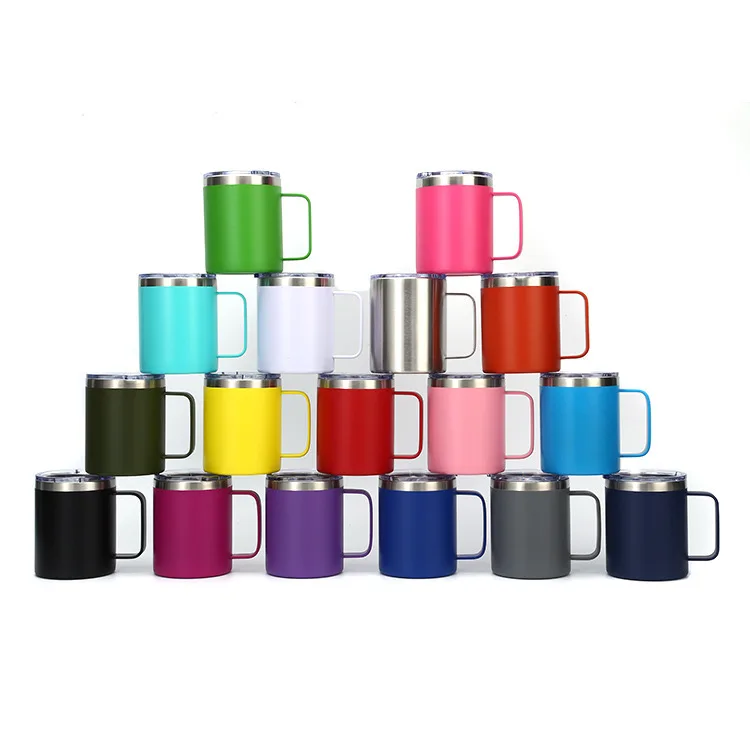 Trade Assurance Christmas Smart Mug Painting Steel Vacuum Insulated Coffee Mug with Handle