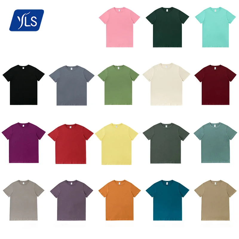 YLS High Quality 100% Pima Cotton 250g O Neck Custom Digital Printed T Shirt Men Plain T Shirt Screen Printing