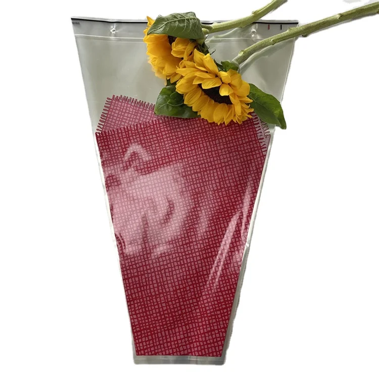 Hot selling rose flower opp cellophane plastic wrapping film packing bag bouquet gift flower wrapping sleeve