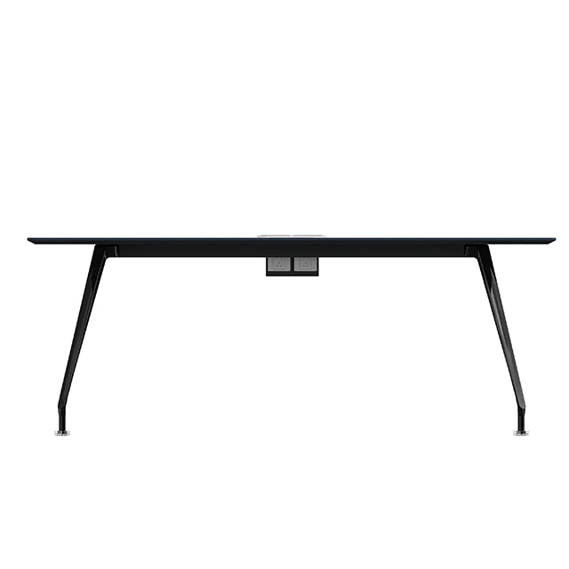 
Melamine Office Funrniture Modern Room Conference Table Desk With Chromed Finish 