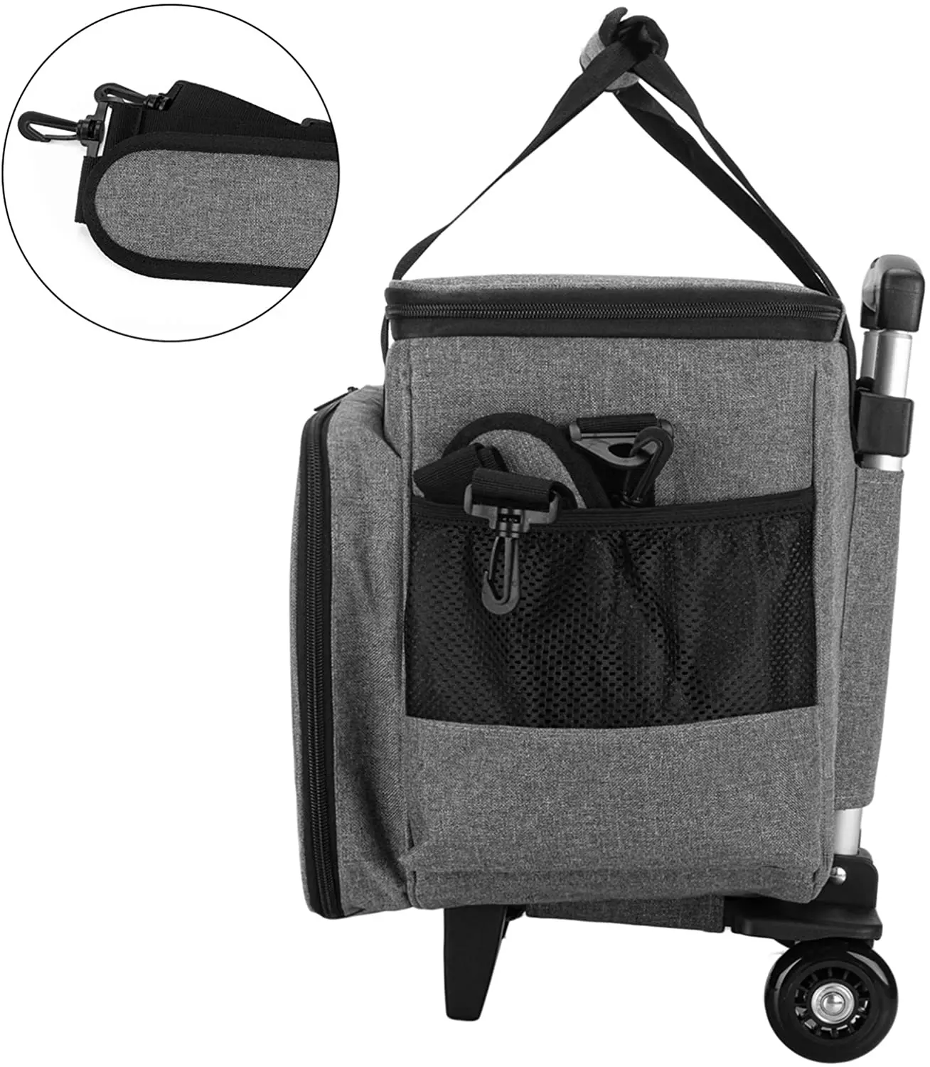 2024 New Style Cheaper Factory Price Rolling Sewing Machine Tote Carry Bag with Detachable Trolley Dolly