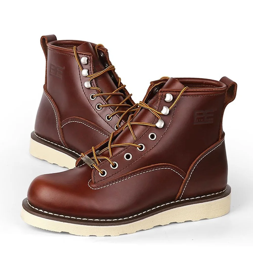 Men boots shoes leather male lace-up martin boot
