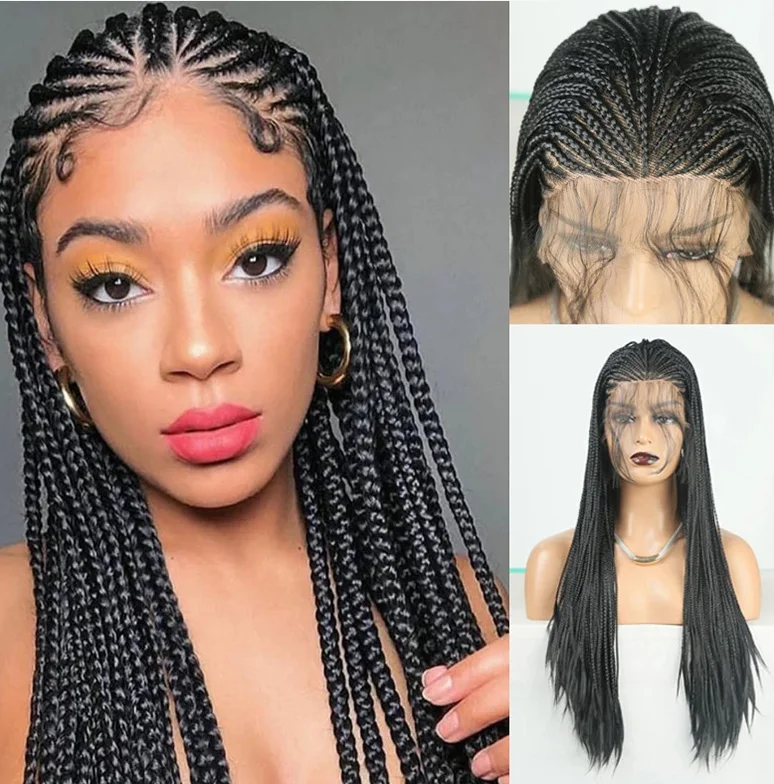 natural look 28inch Long Synthetic Hair Black Color Wavy Soft Dreadlocks Wig 9*6 Lace Frontal Wigs for Black Woman