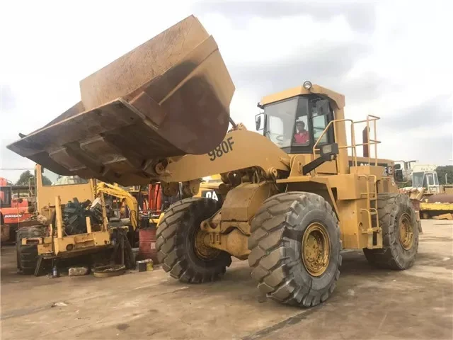 5.3cbm used cat 980f end front wheel loader machine with low hours caterpillar 980 f pay loader cat980f