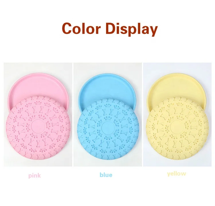 
Wholesale Multi Colors Dog Training Flying Disc Feeding Toy Rubber Catcher 9Inch Large Dog Interactive Toys 